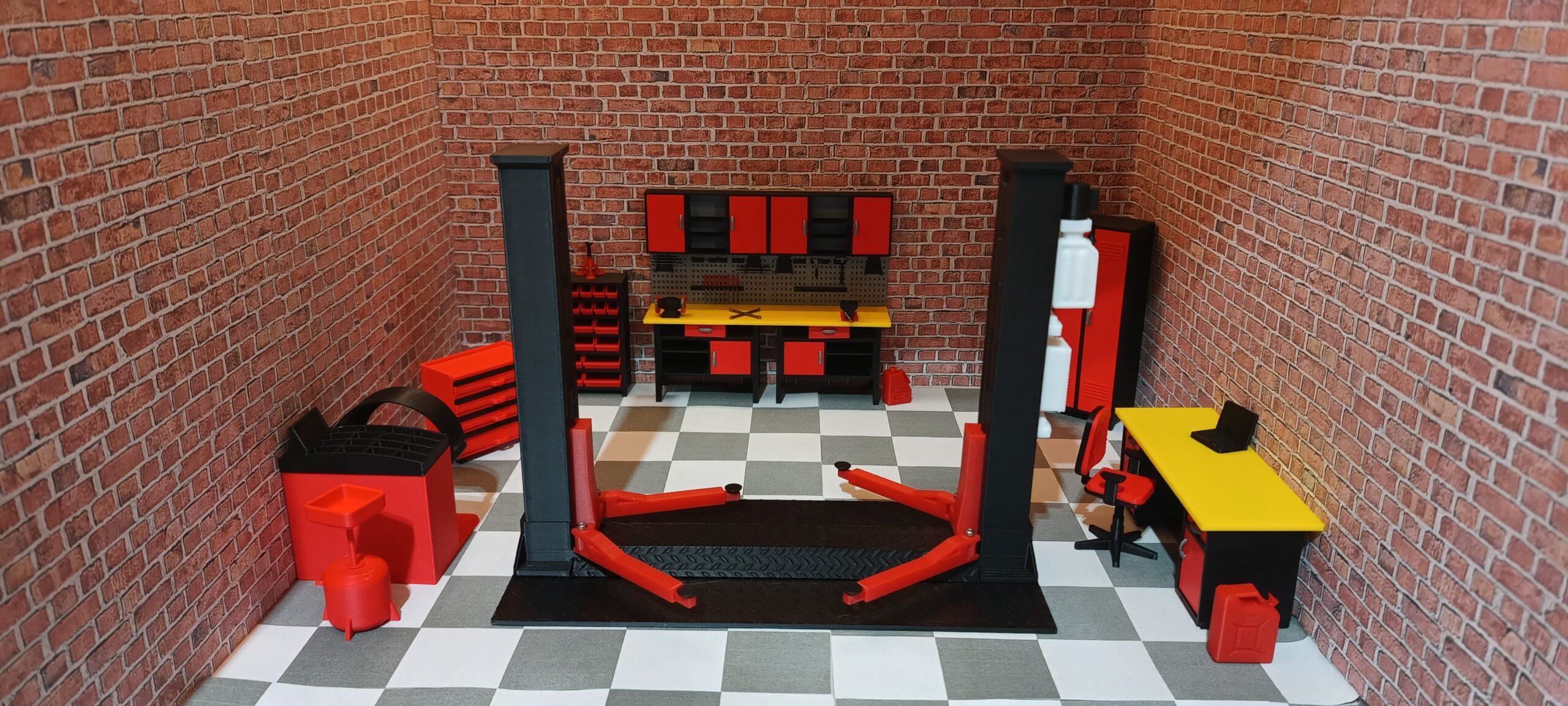 Zestaw mebli i akcesorii do dioramy skala 1:18